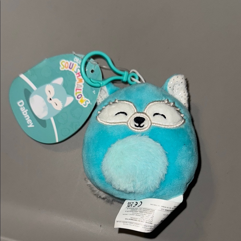 Squishmallows Dabney Blue Fox Keychain